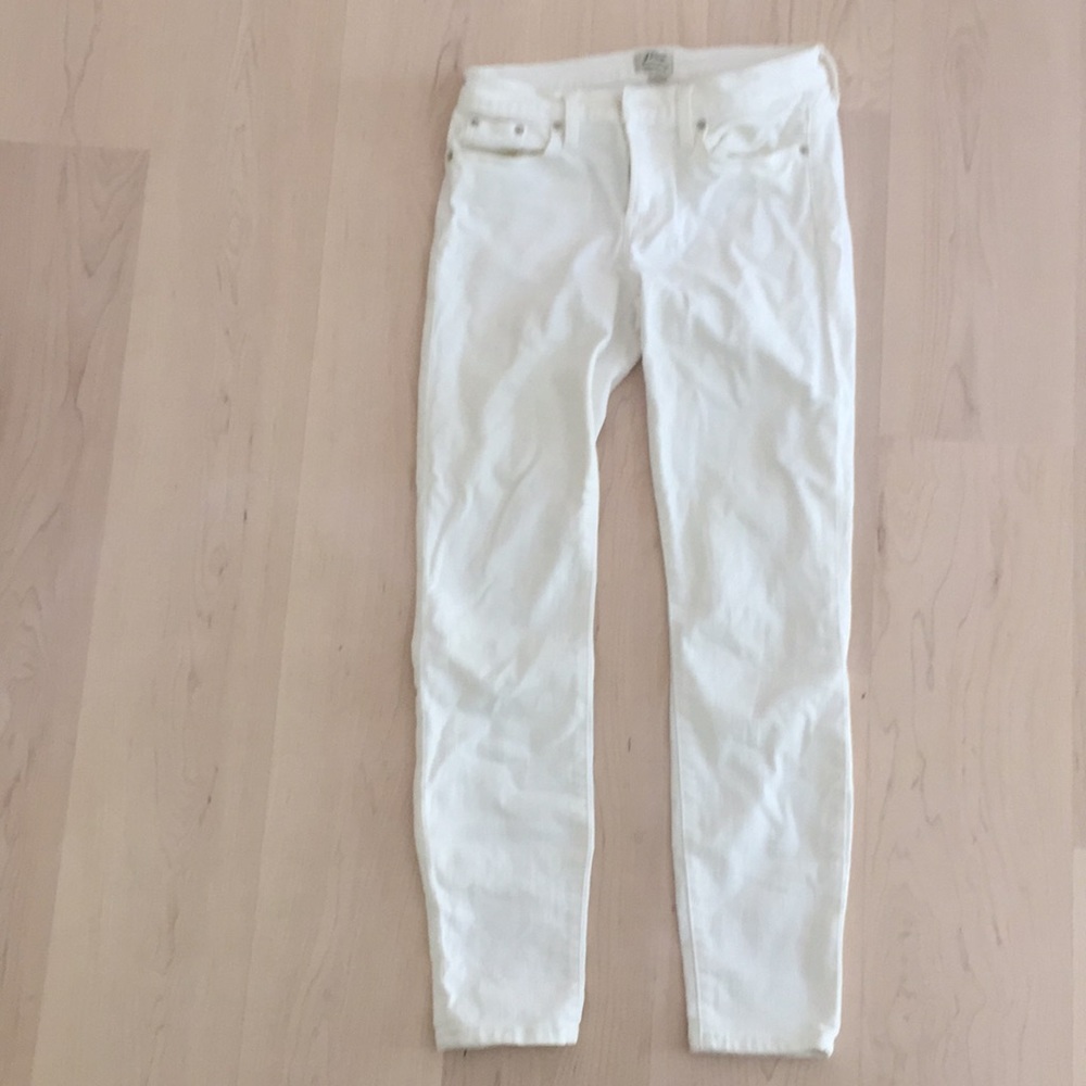 J crew white denim Sz 25 toothpick stretch jeans